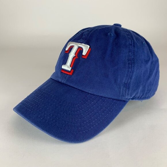 Texas Rangers MLB Blue 47 Brand Clean Up Relaxed Fit Strapback Hat - Picture 1 of 6